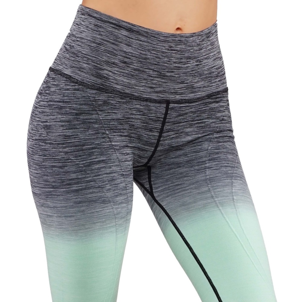 NWT Seamless High Waist Yoga Dry-Fit Ombre compression Leggings Tummy support